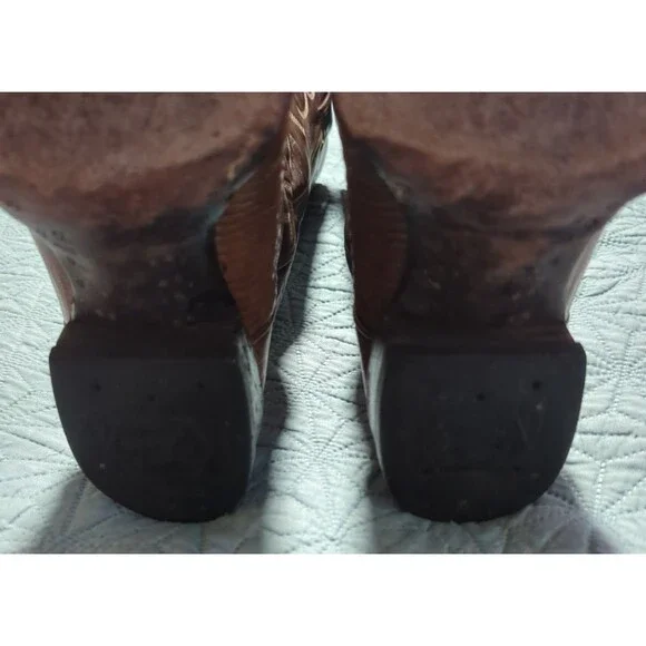 Vintage TONY LAMA Teju Lizard Leather Cowboy Boots Two Tone Men's 8 D USA 8005 - Picture 10 of 14